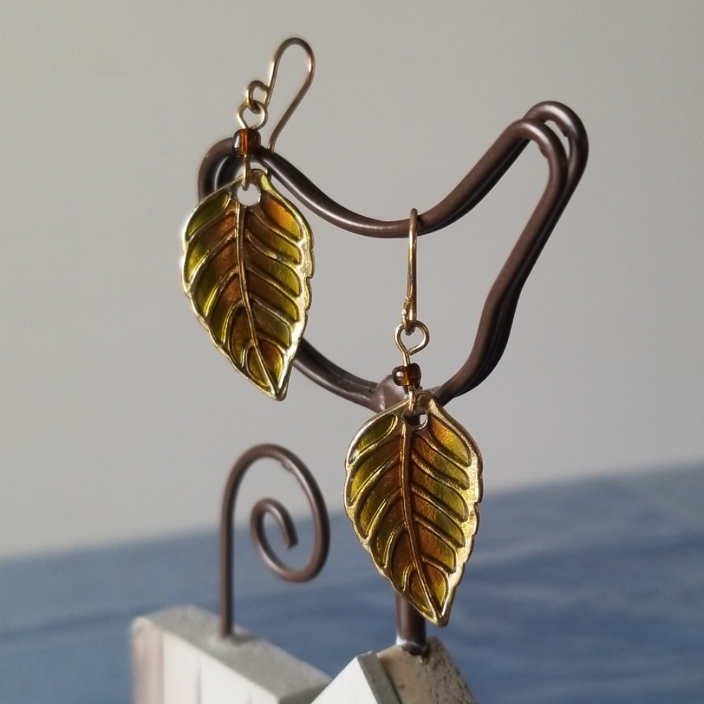 Shiny Leaf Earrings